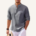 Men’s Casual Mandarin Collar Shirt – Ascot