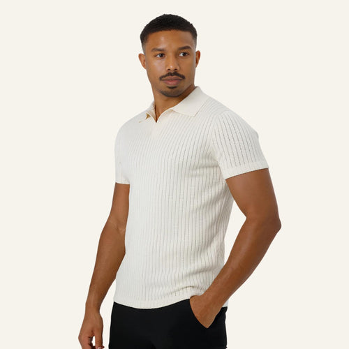 Men's Knit Polo Shirt Old Money Saville